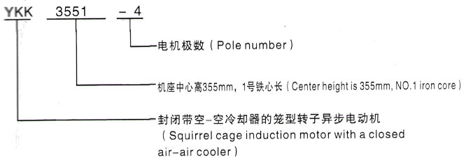 YKK系列(H355-1000)高压YJTG-315M-10A/55KW三相异步电机西安泰富西玛电机型号说明